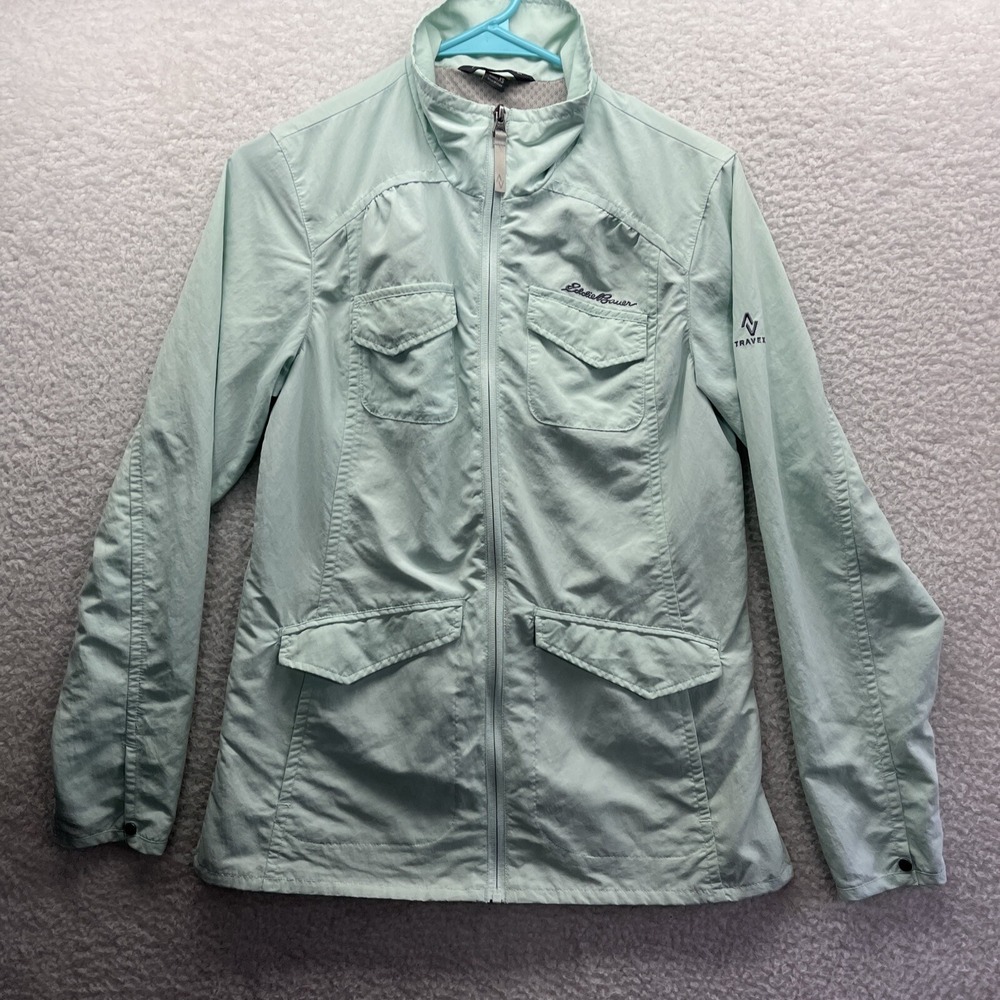 Eddie Bauer Jacket Womens XS Mint Green Travex Hike Camping Windbreaker Preppy